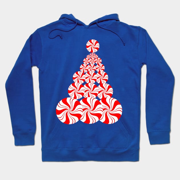 Christmas Candy Peppermint Tree Hoodie by Art by Deborah Camp